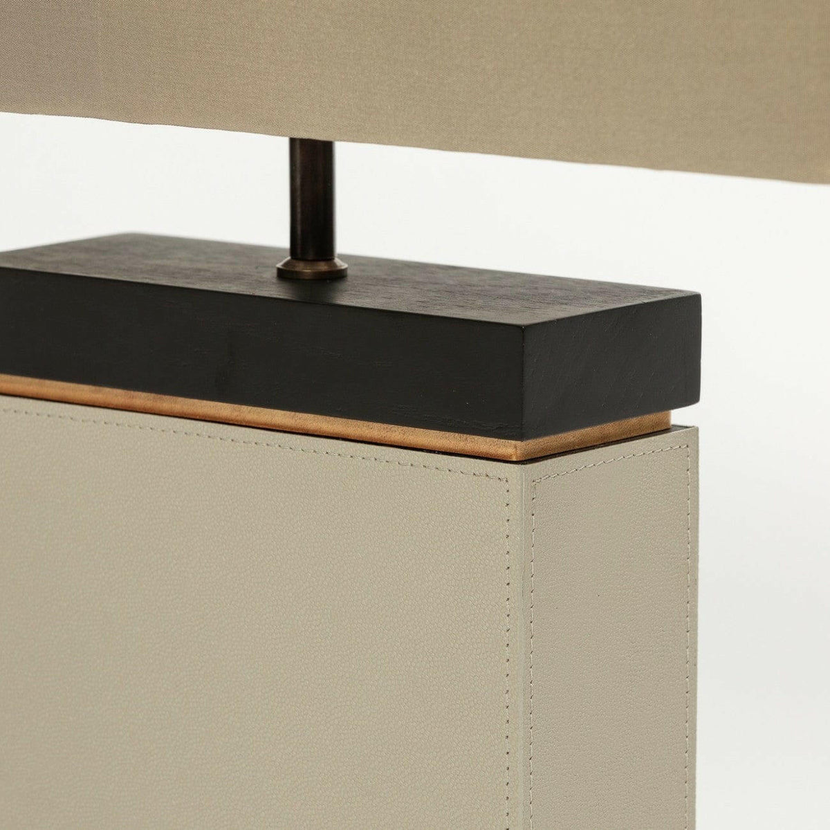Linea D'Oro Lamp French Grey Leather.