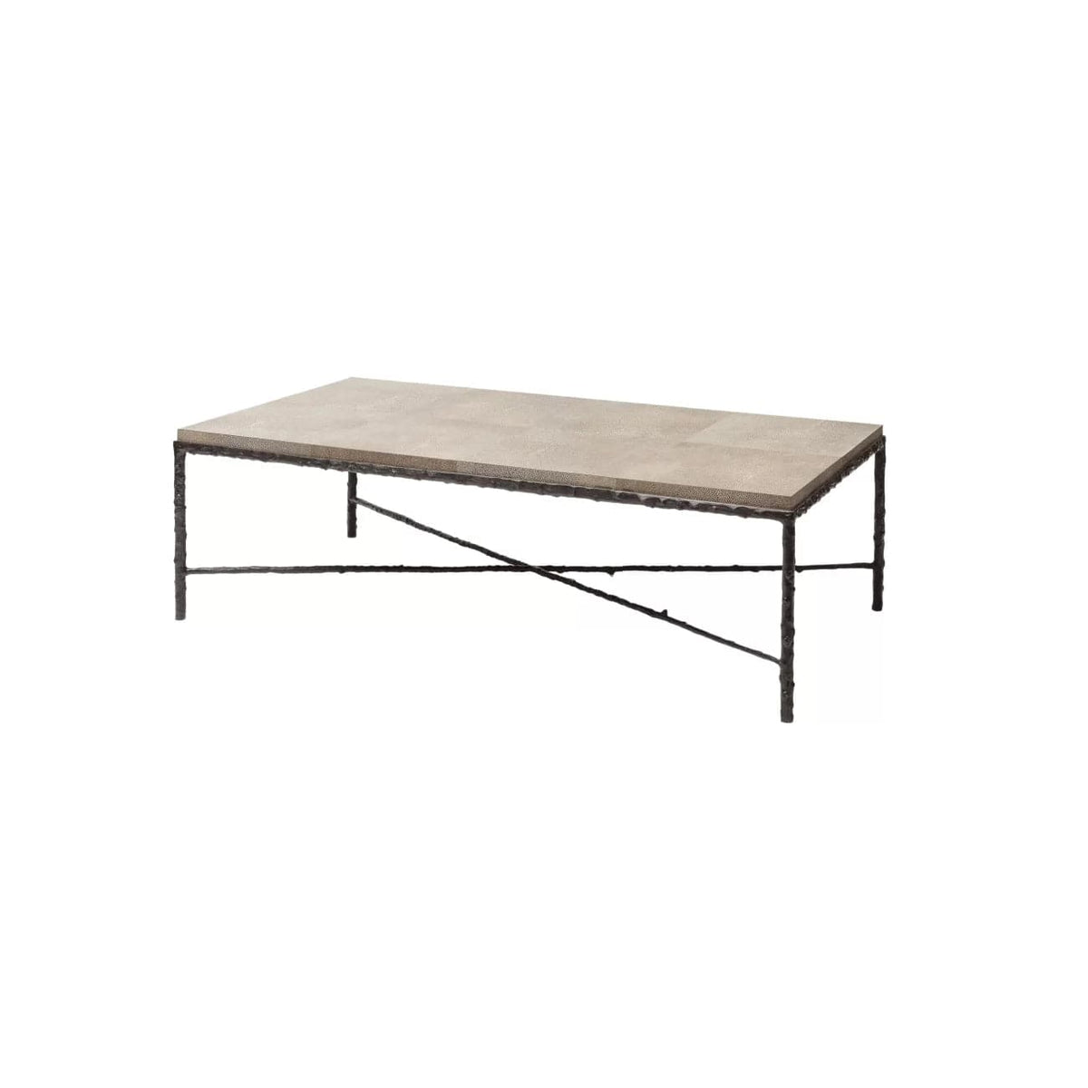 Arun Coffee Table Bronze Shimmer Shagreen Leather.