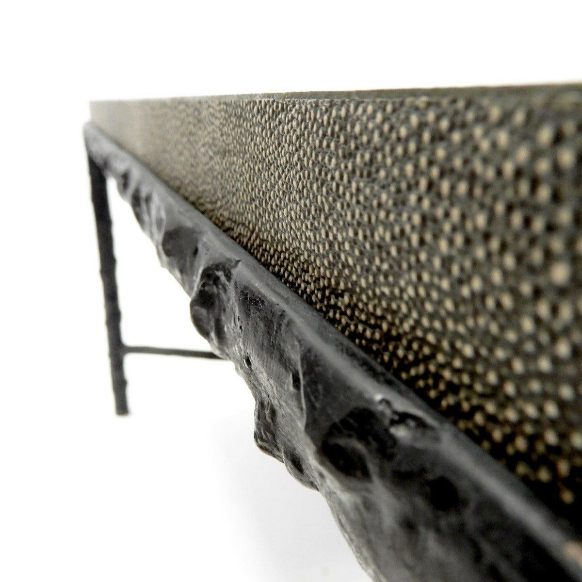 Arun Console Bronze Shimmer Shagreen Leather.