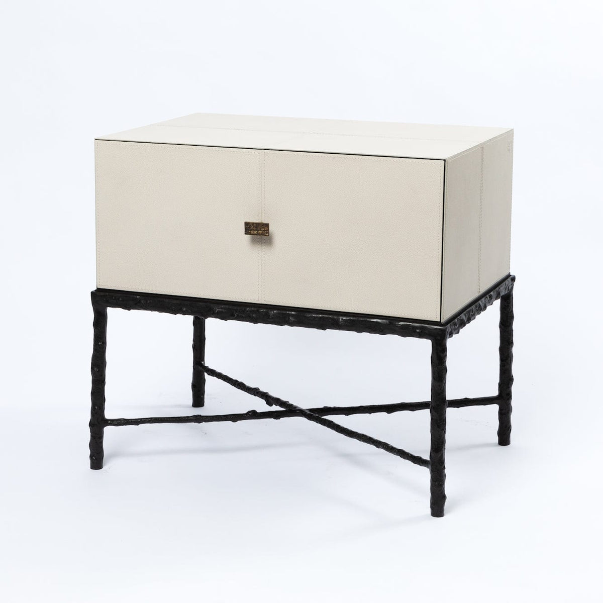 Eccotrading Design London Living Arun Table Bronze 1 Drawer Pumice Leather House of Isabella UK