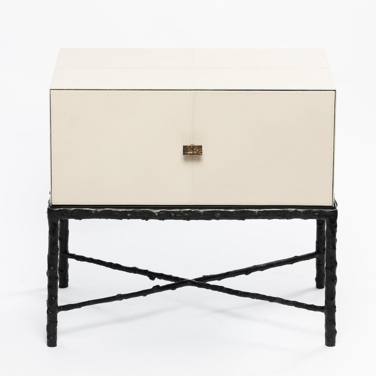 Eccotrading Design London Living Arun Table Bronze 1 Drawer Pumice Leather House of Isabella UK