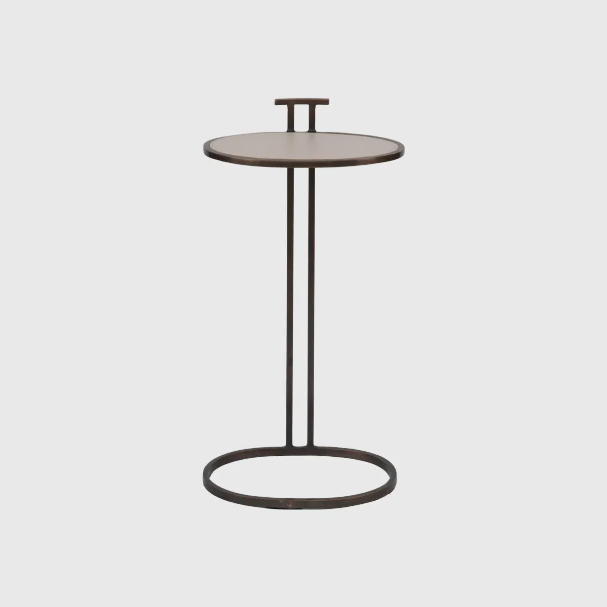 Eccotrading Design London Living Arunya Oval Cocktail Table Dorato and Pumice Leather House of Isabella UK