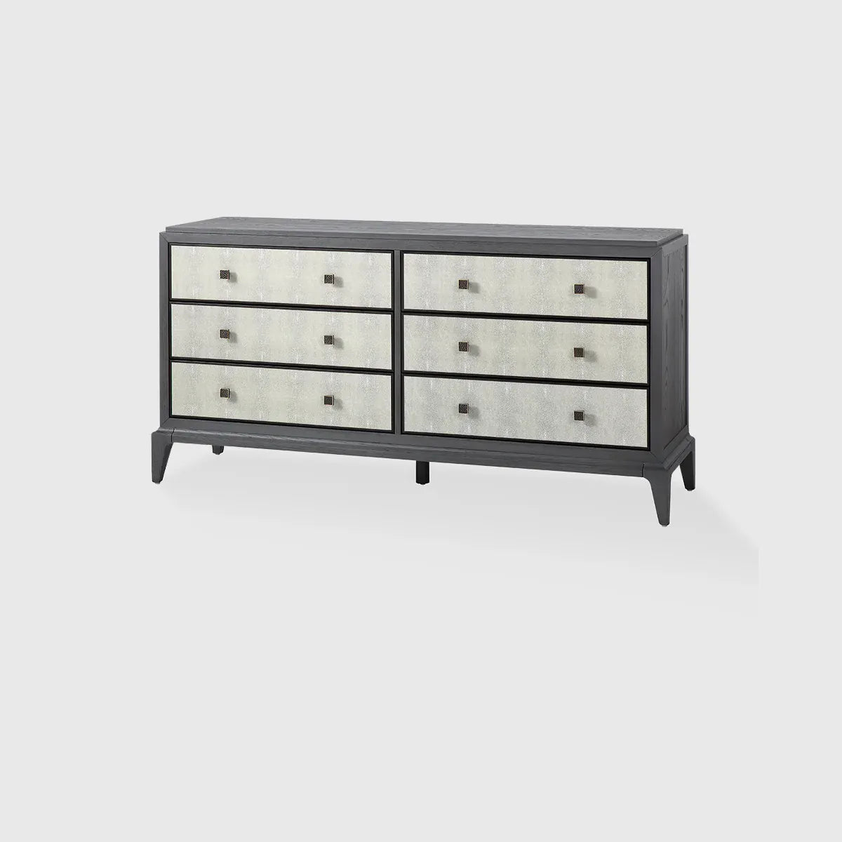 Eccotrading Design London Living Astoria 6 Drawer Chest Graphite Grey and Shagreen House of Isabella UK