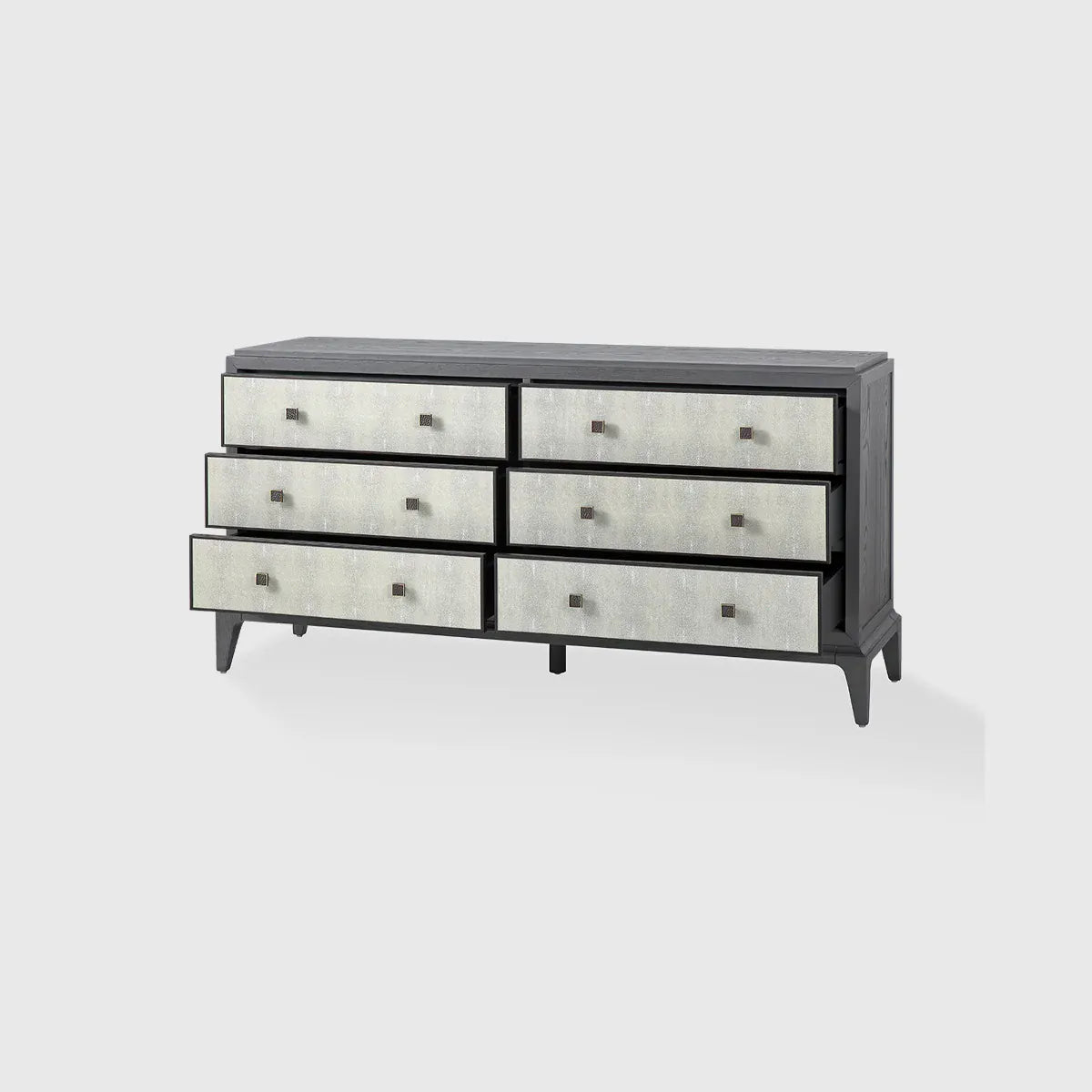 Eccotrading Design London Living Astoria 6 Drawer Chest Graphite Grey and Shagreen House of Isabella UK
