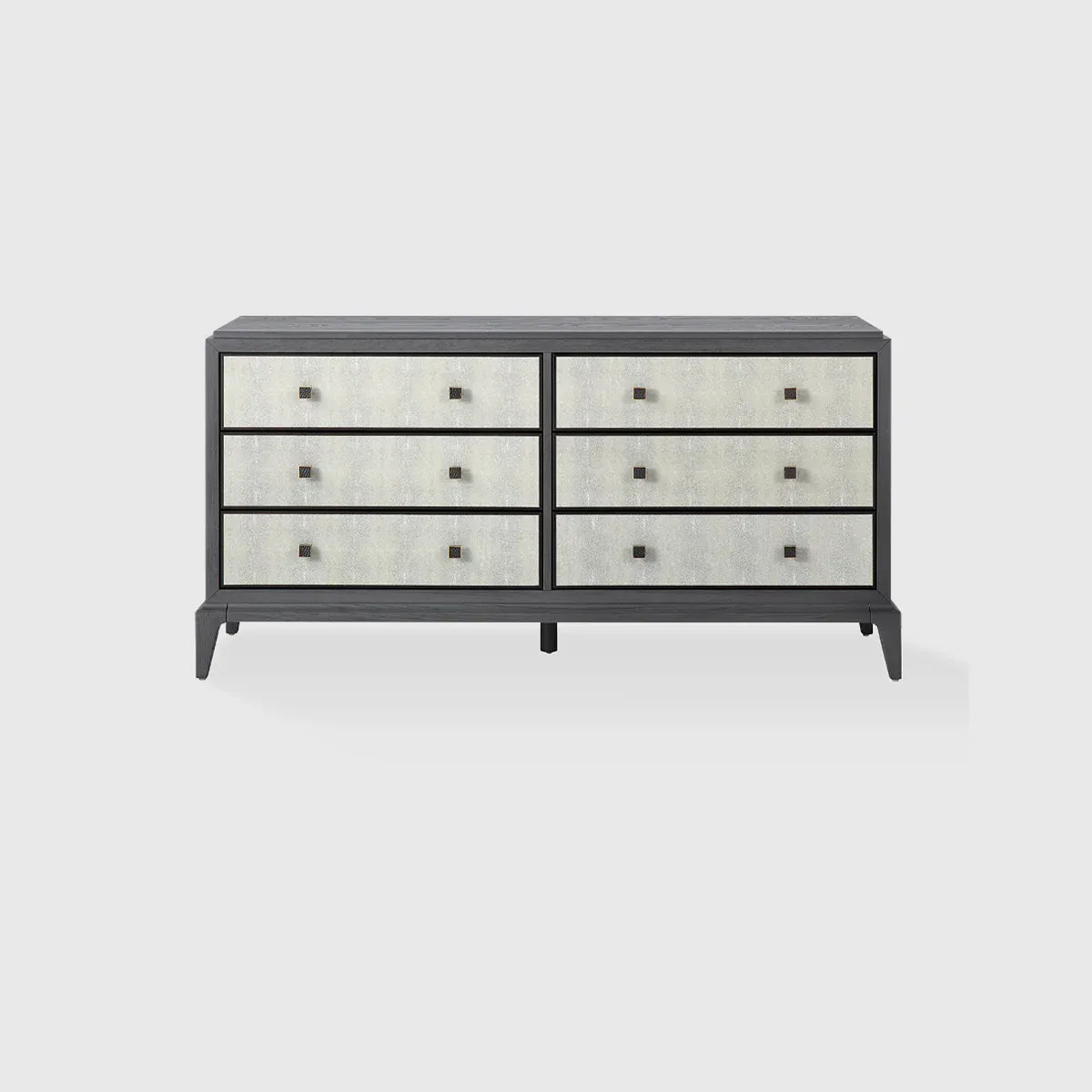 Eccotrading Design London Living Astoria 6 Drawer Chest Graphite Grey and Shagreen House of Isabella UK