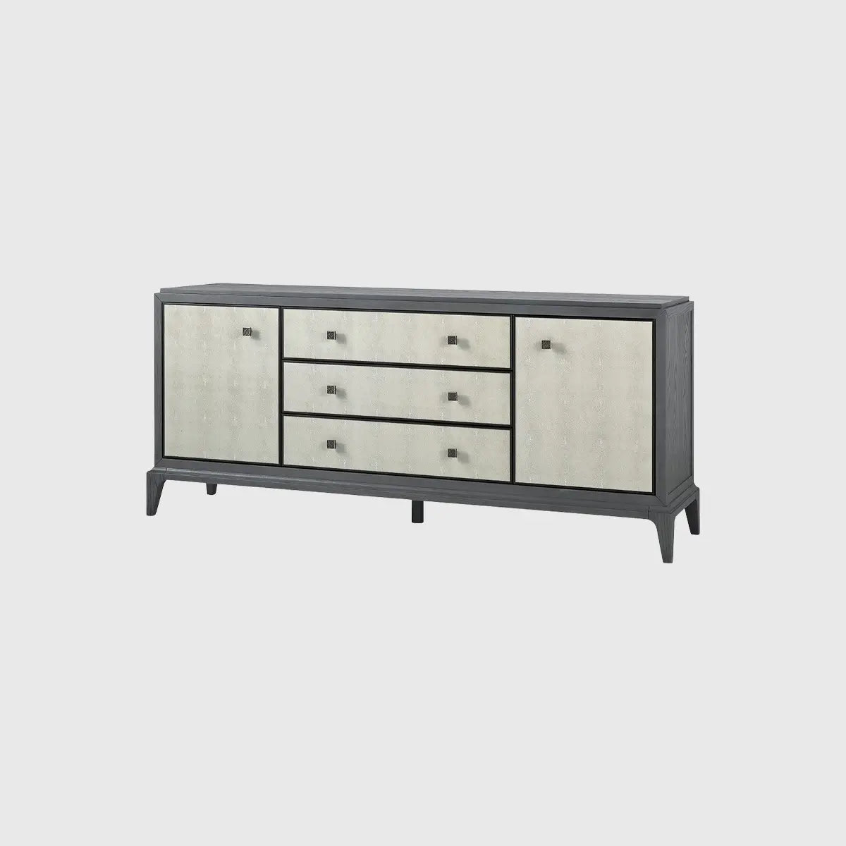 Eccotrading Design London Living Astoria Cabinet in Graphite Grey with Shagreen Fronts House of Isabella UK