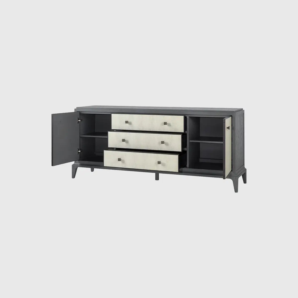 Eccotrading Design London Living Astoria Cabinet in Graphite Grey with Shagreen Fronts House of Isabella UK