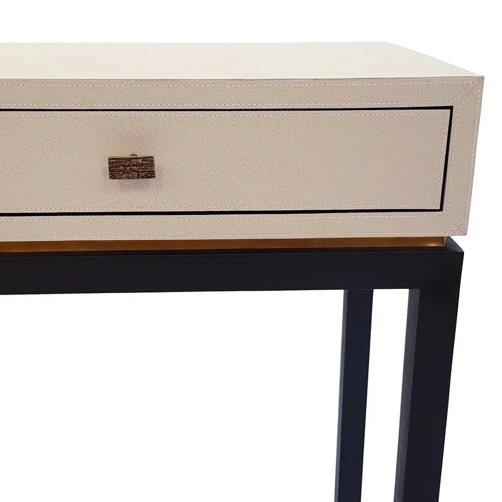 Eccotrading Design London Living Barrington Console 2 Drawer Pumice Leather House of Isabella UK
