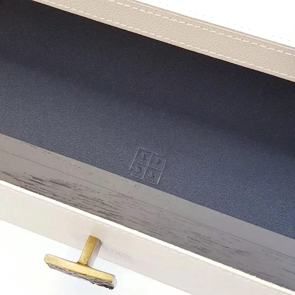 Eccotrading Design London Living Barrington Console 2 Drawer Pumice Leather House of Isabella UK