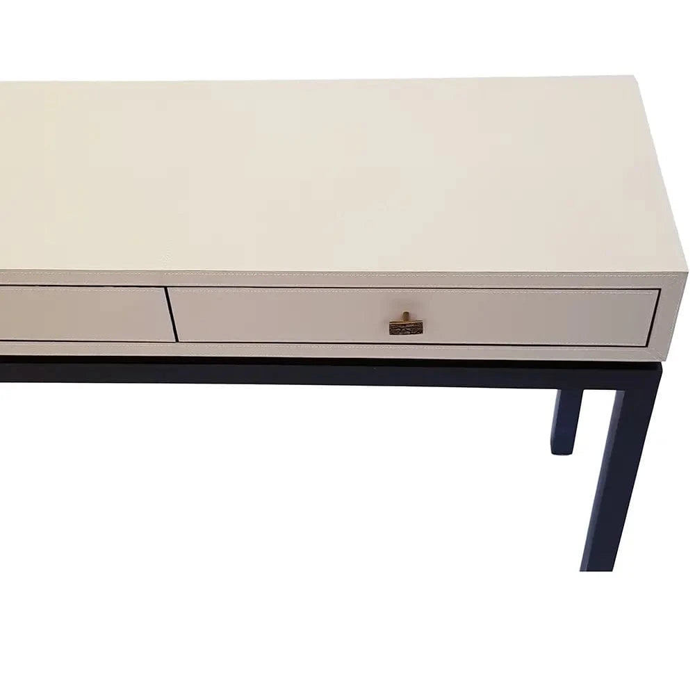 Eccotrading Design London Living Barrington Console 2 Drawer Pumice Leather House of Isabella UK