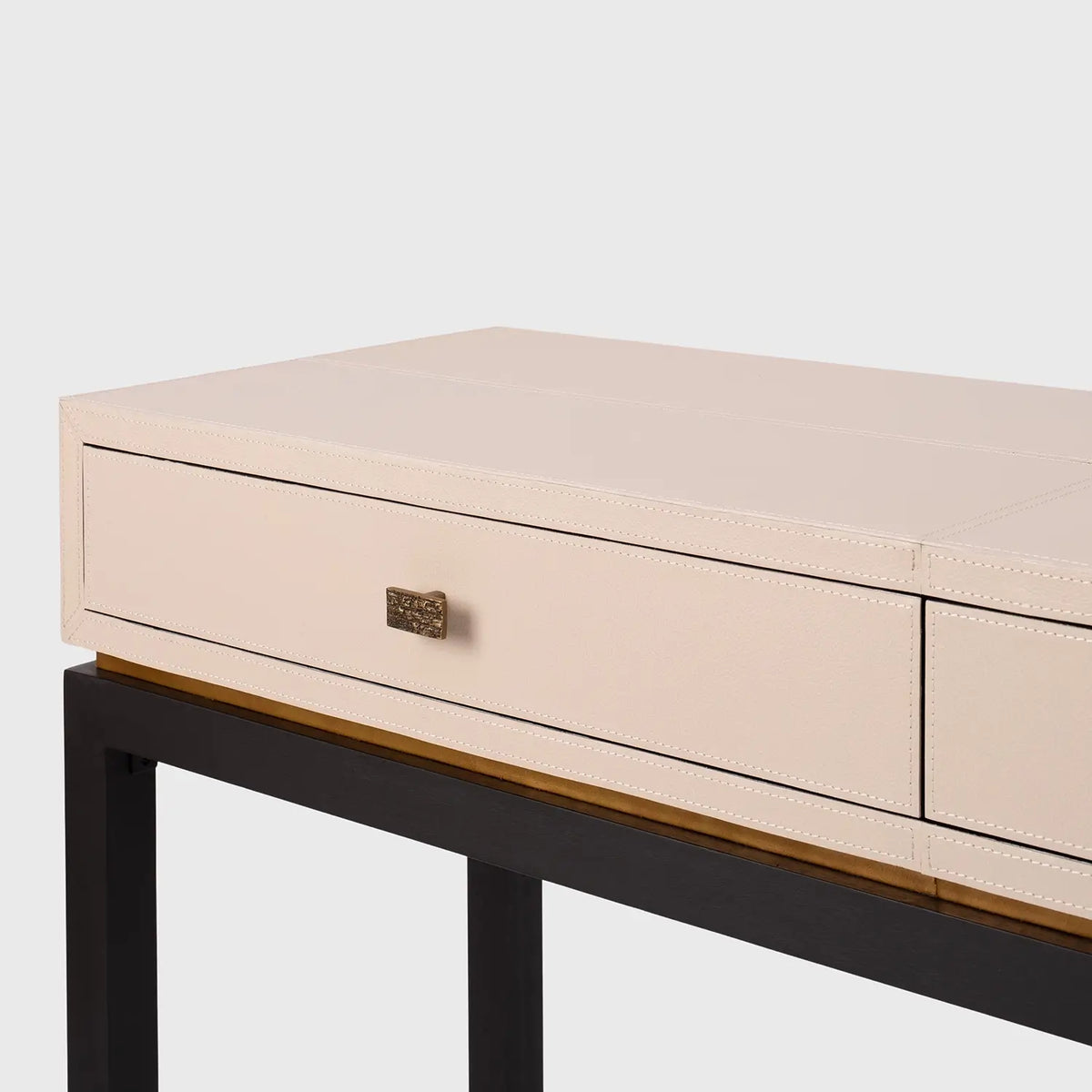 Eccotrading Design London Living Barrington Console 2 Drawer Pumice Leather House of Isabella UK