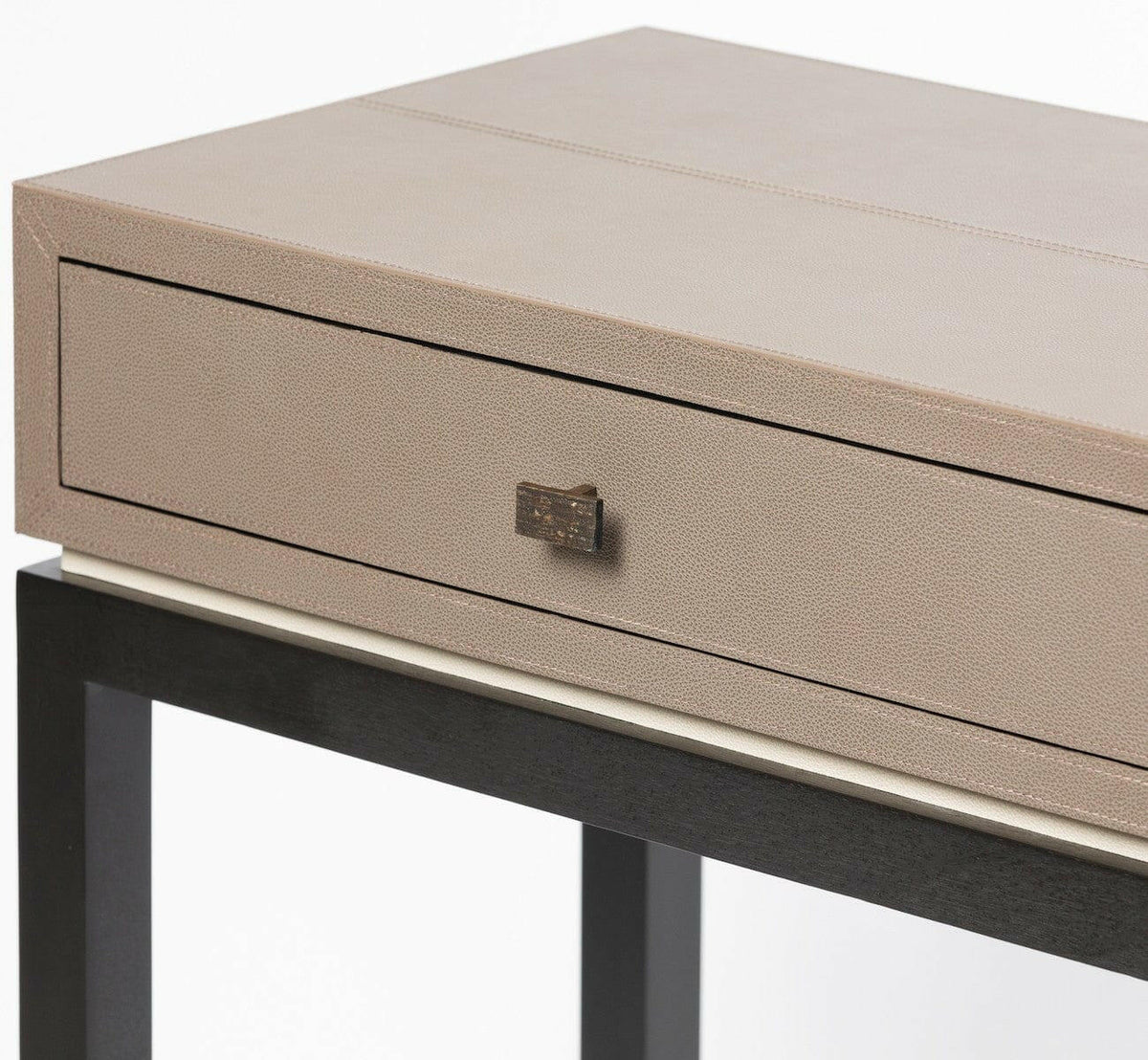 Barrington Console 2 Drawer Putty Leather.