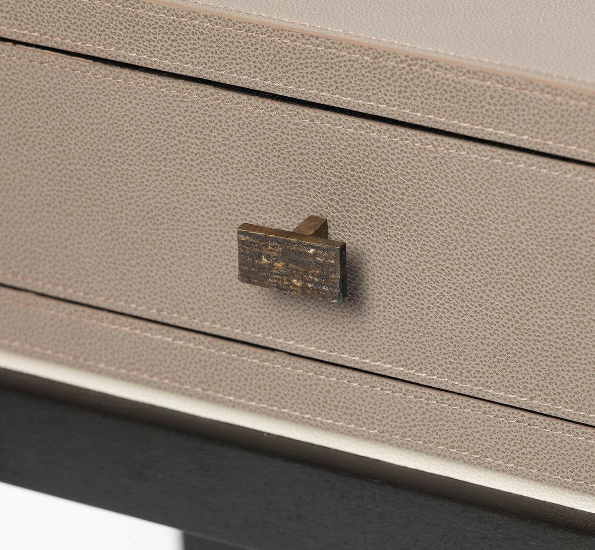 Barrington Console 2 Drawer Putty Leather.