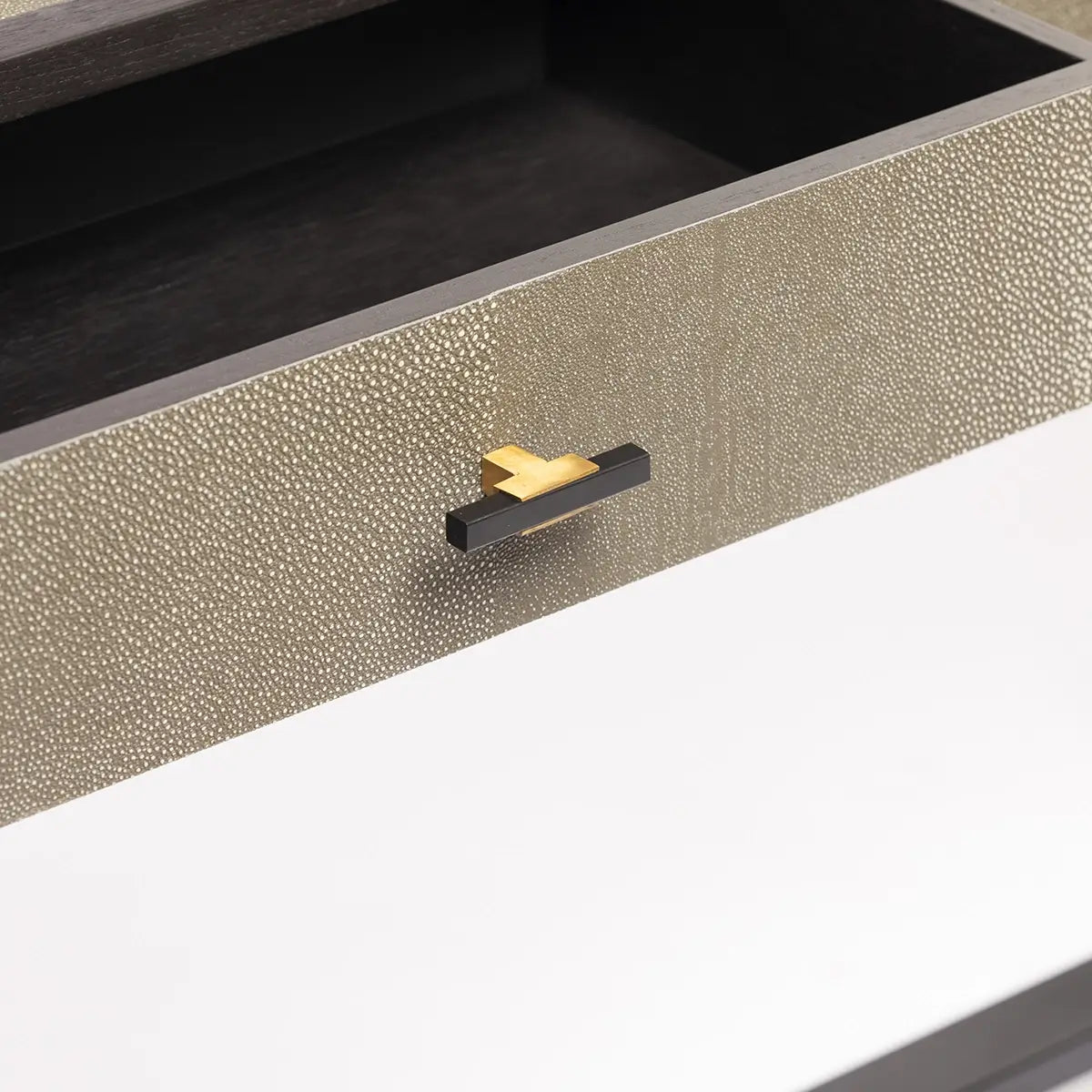 Eccotrading Design London Living Bertie Console 2 Drawer Shagreen Leather House of Isabella UK