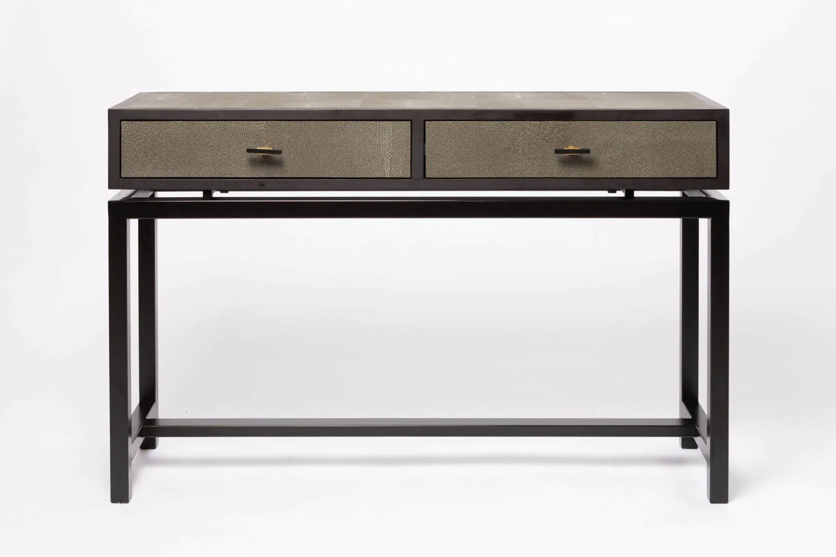 Eccotrading Design London Living Bertie Console 2 Drawer Shagreen Leather House of Isabella UK