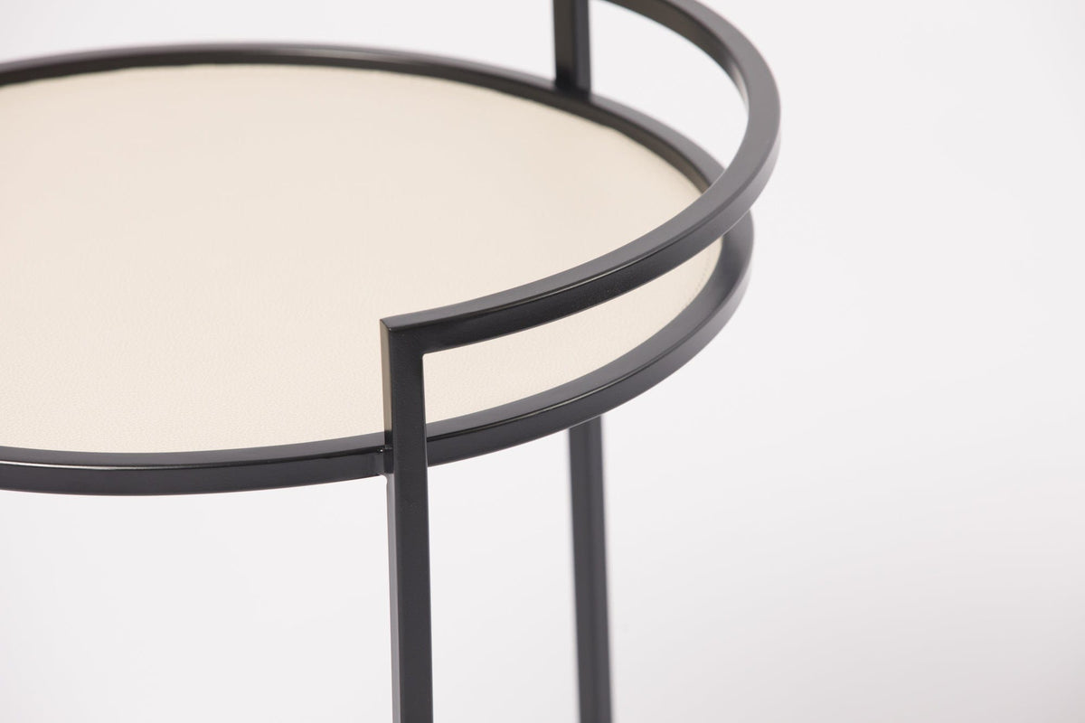 Eccotrading Design London Living Cocktail Table Round Pumice Leather House of Isabella UK