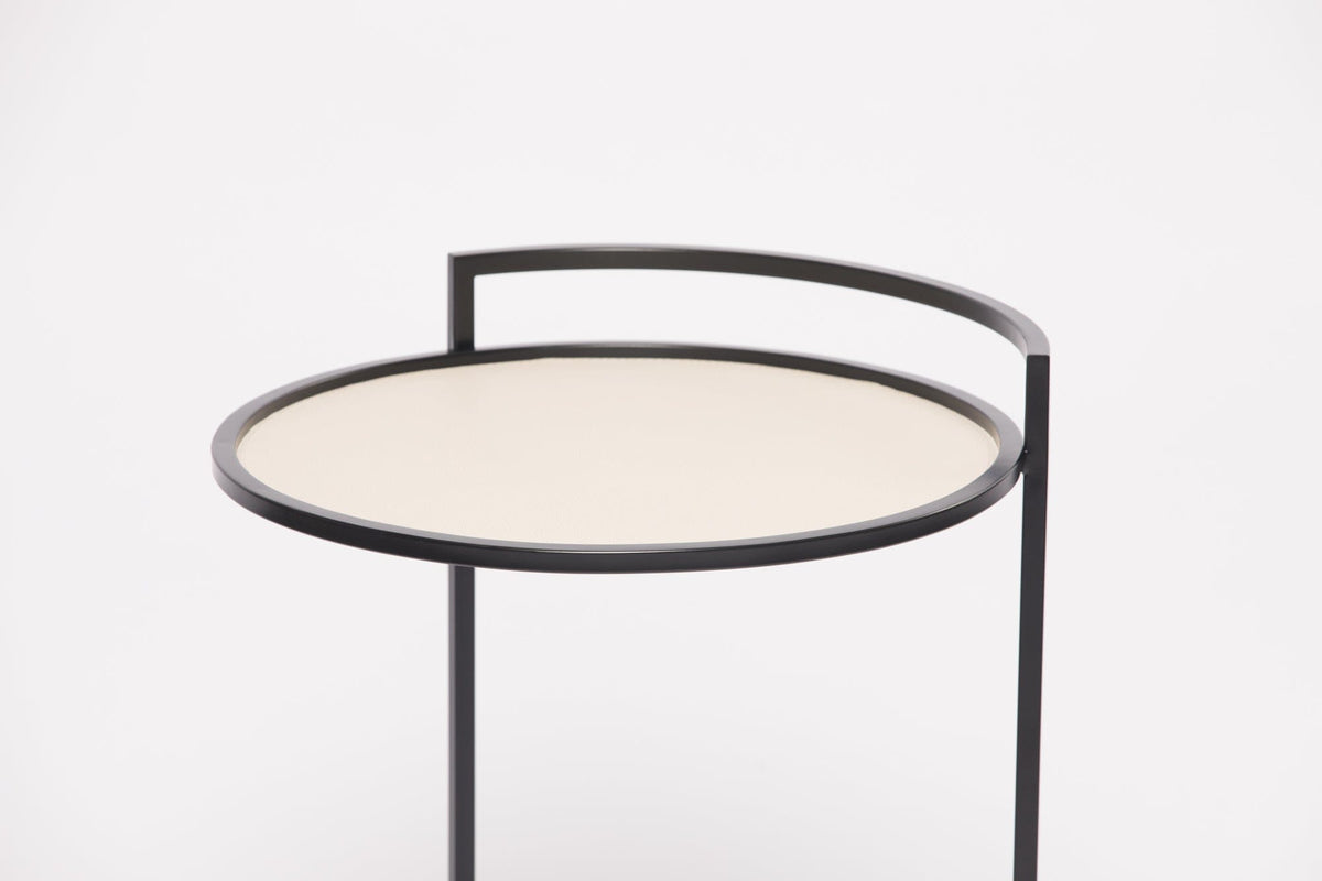 Eccotrading Design London Living Cocktail Table Round Pumice Leather House of Isabella UK