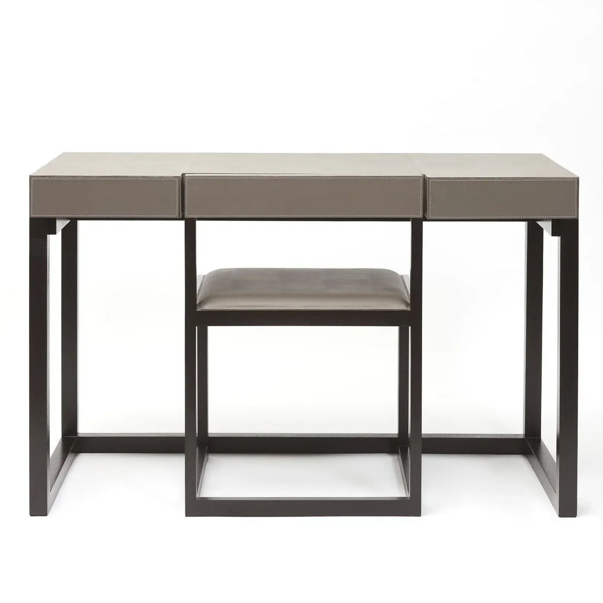 Eccotrading Design London Living Compact Desk and Chair French Grey Leather House of Isabella UK
