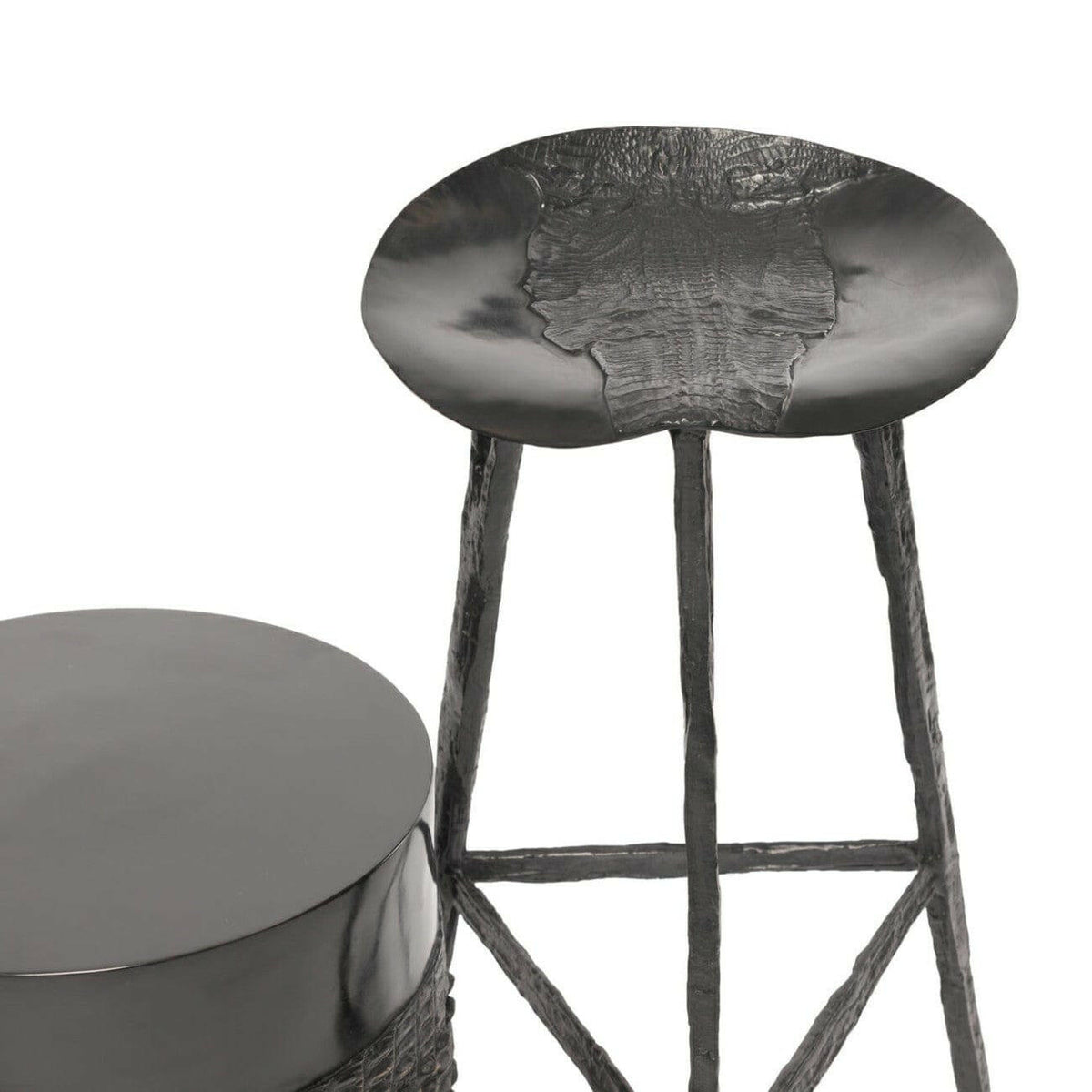 Croc Bar Stool Bronze Nera.