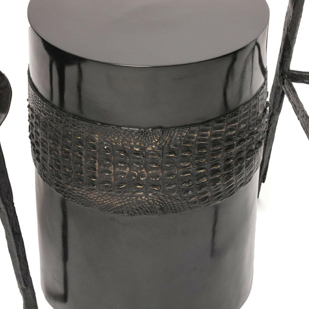 Crocodile Bronze Drum Stool.