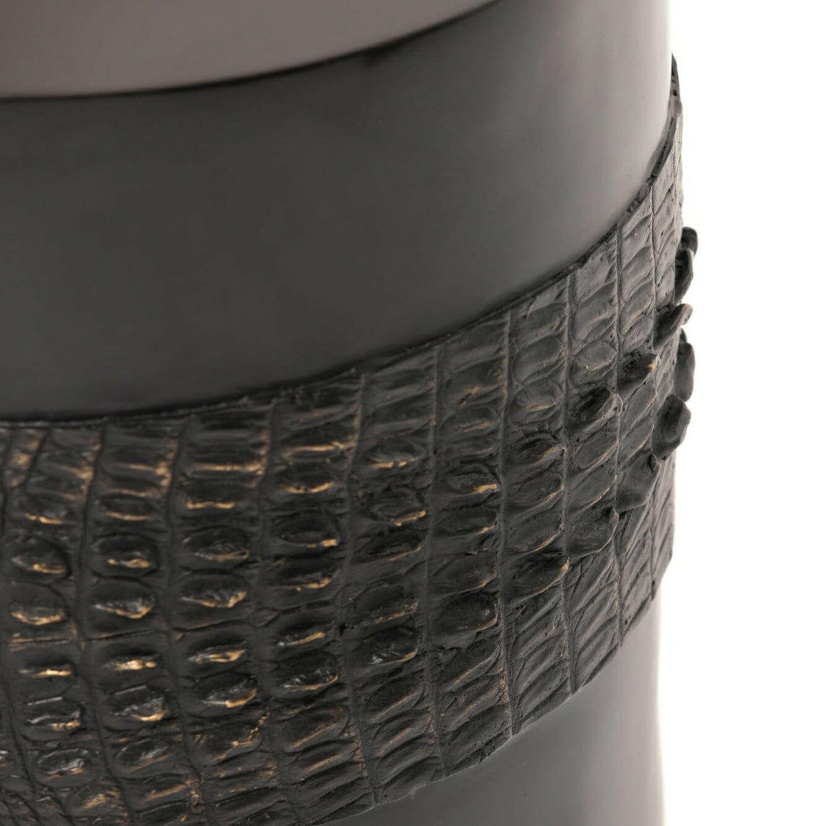 Crocodile Bronze Drum Stool.