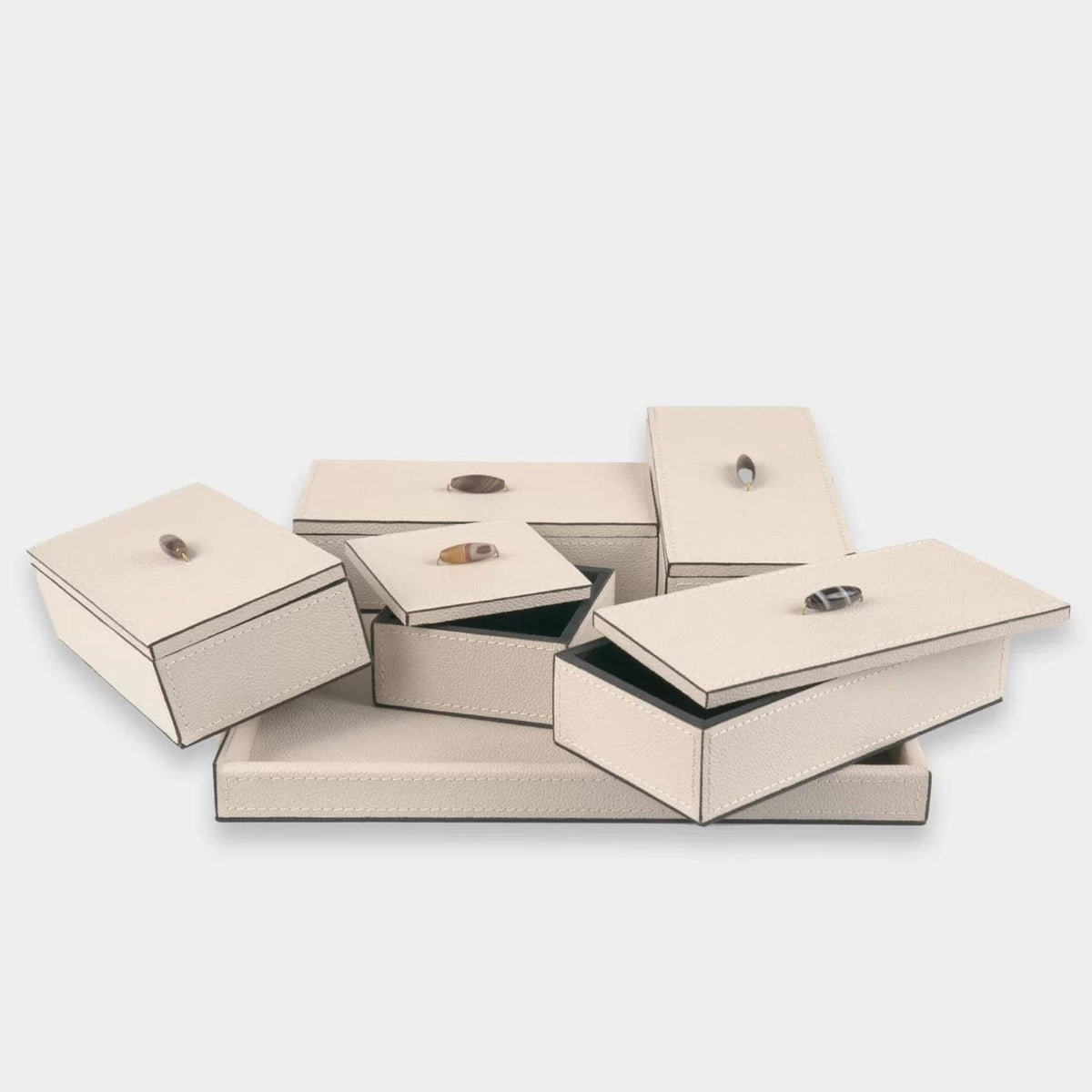 Desk Set Pumice Leather.