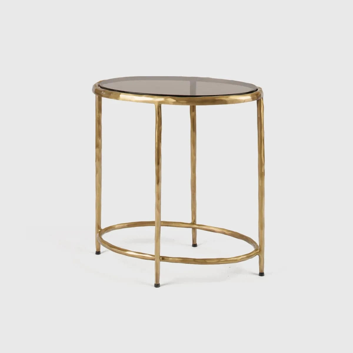 Eccotrading Design London Living Forged Oval Side Table Bronze Satin Gilt House of Isabella UK