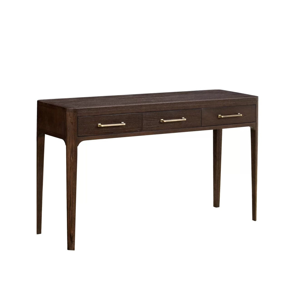 Hudson 3 drawer console brushed brown oak.