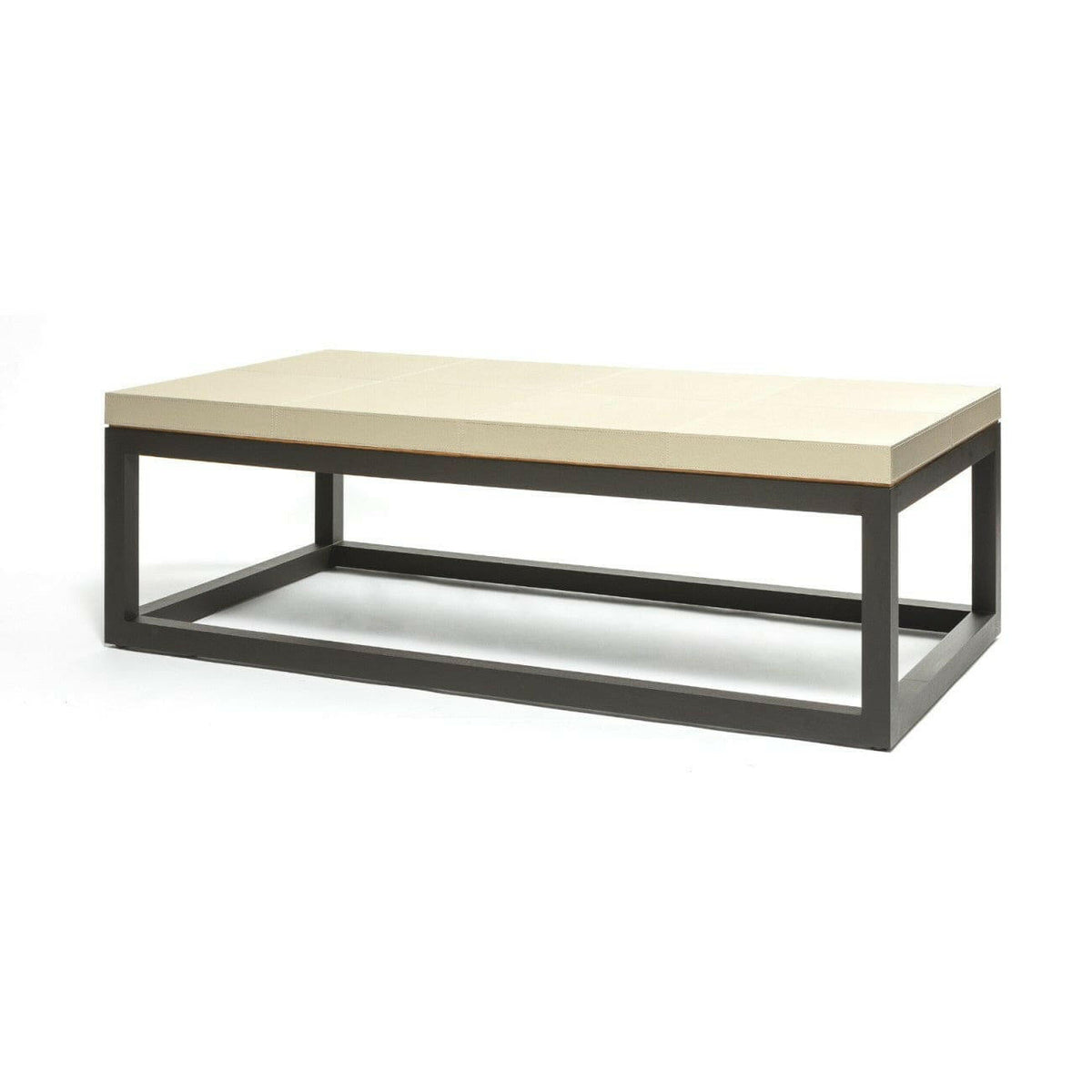 Linea D'Oro Coffee Table French Grey Leather.