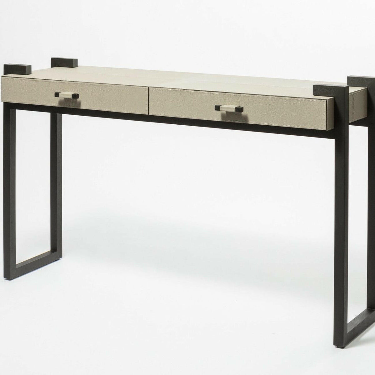 Linea Nera Console French Grey Leather.