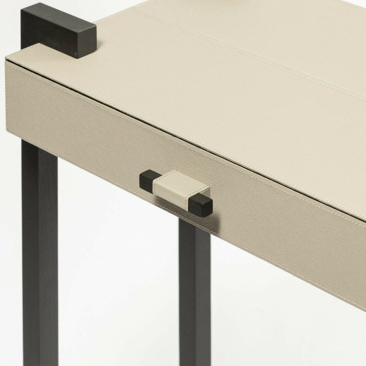 Linea Nera Console French Grey Leather.