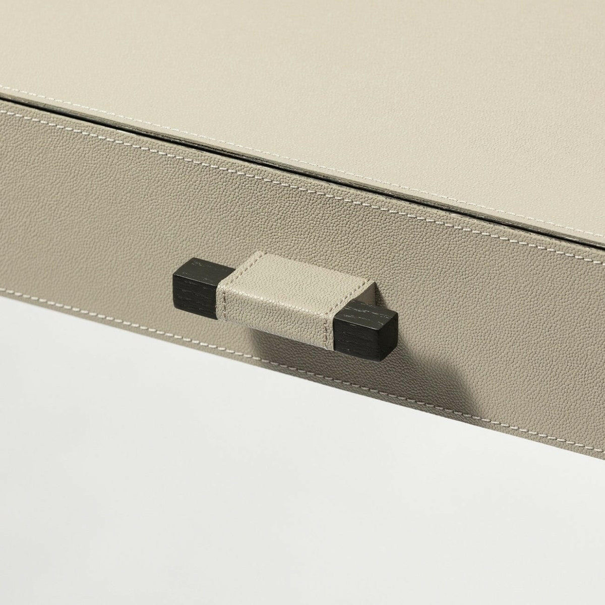 Linea Nera Console French Grey Leather.