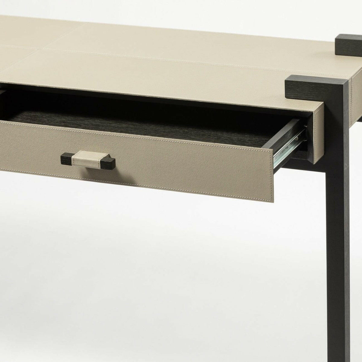 Linea Nera Console French Grey Leather.