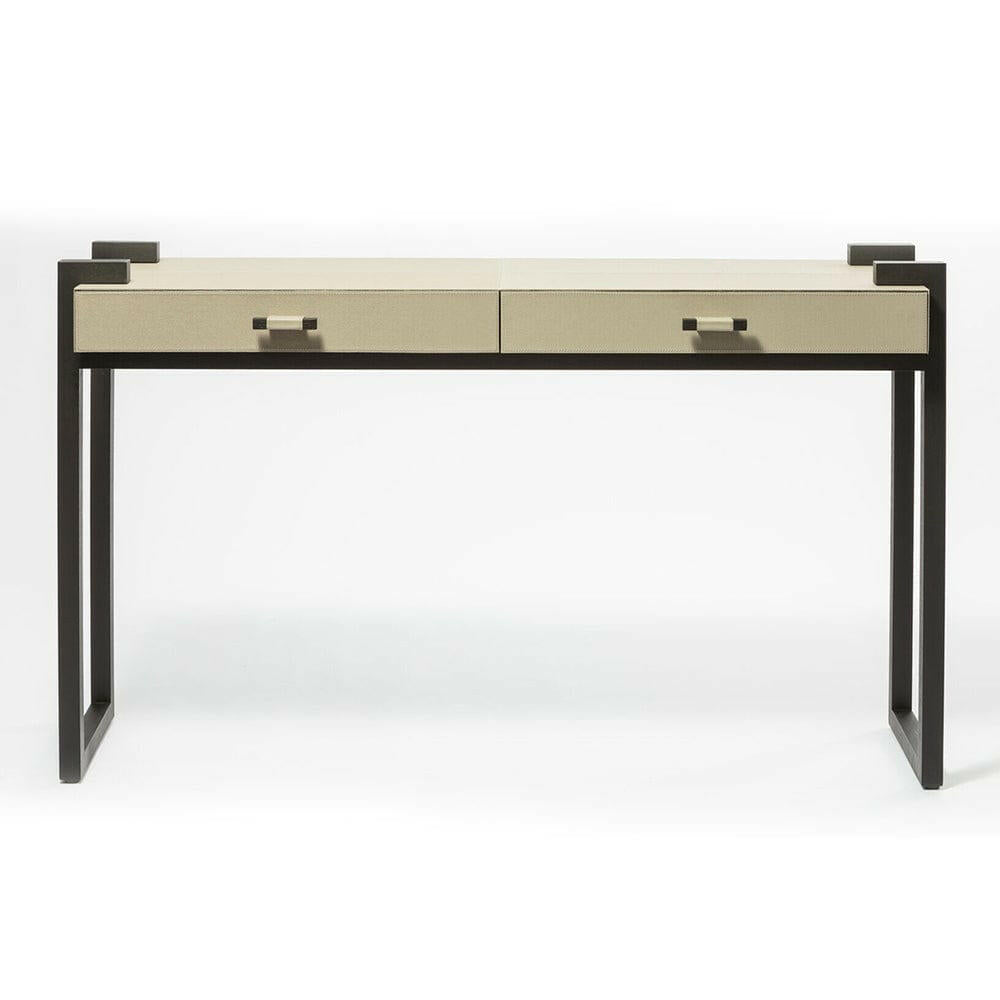 Linea Nera Console French Grey Leather.