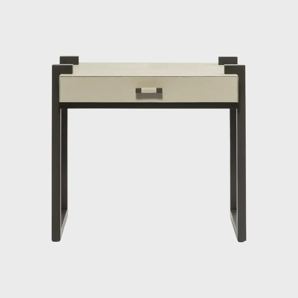 Eccotrading Design London Living Linea Nera Side Table French Grey Leather House of Isabella UK