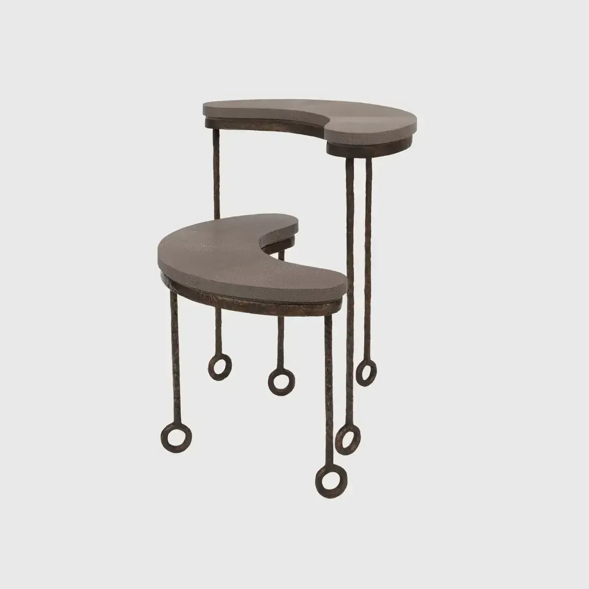 Eccotrading Design London Living Marais Bronze Tables Grey Shagreen Leather House of Isabella UK