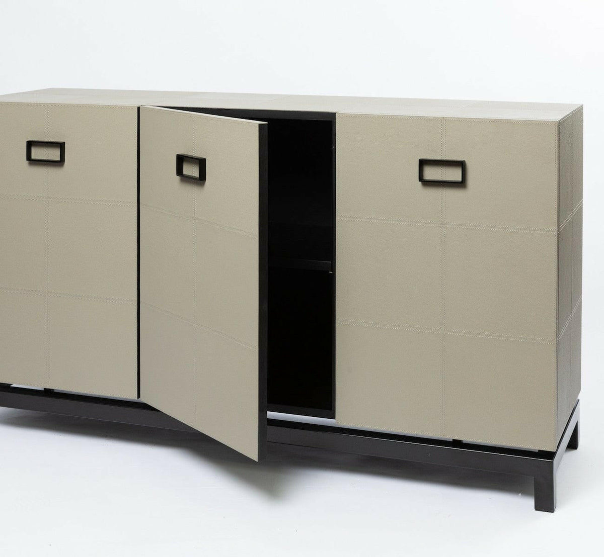 Paragon Cabinet 3 Door Leather French Grey.