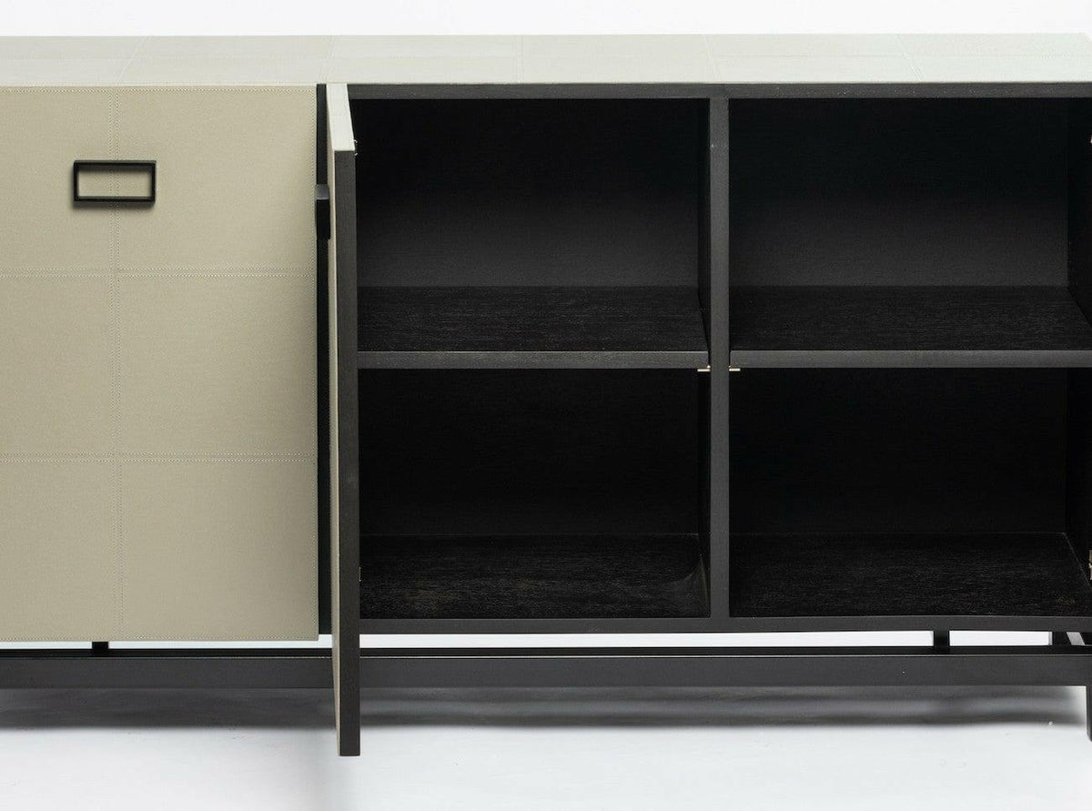 Paragon Cabinet 3 Door Leather French Grey.