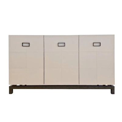 Eccotrading Design London Living Paragon Cabinet 3 Door Leather Pumice House of Isabella UK