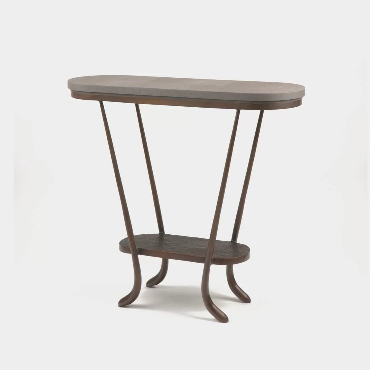 Paris Console Antique Bronze and Leather.