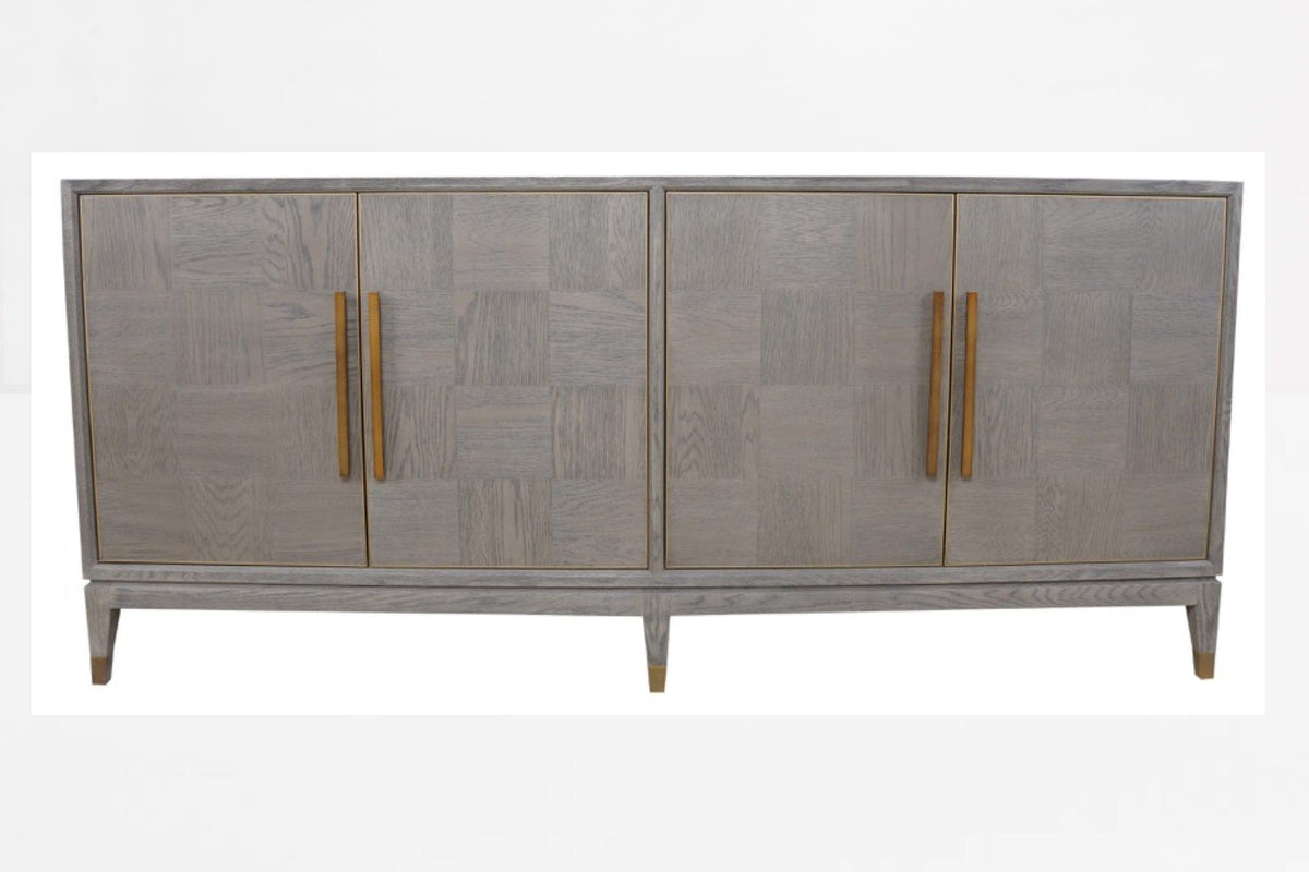 Eccotrading Design London Living Renmin Cabinet 4 Door Grey Oak House of Isabella UK