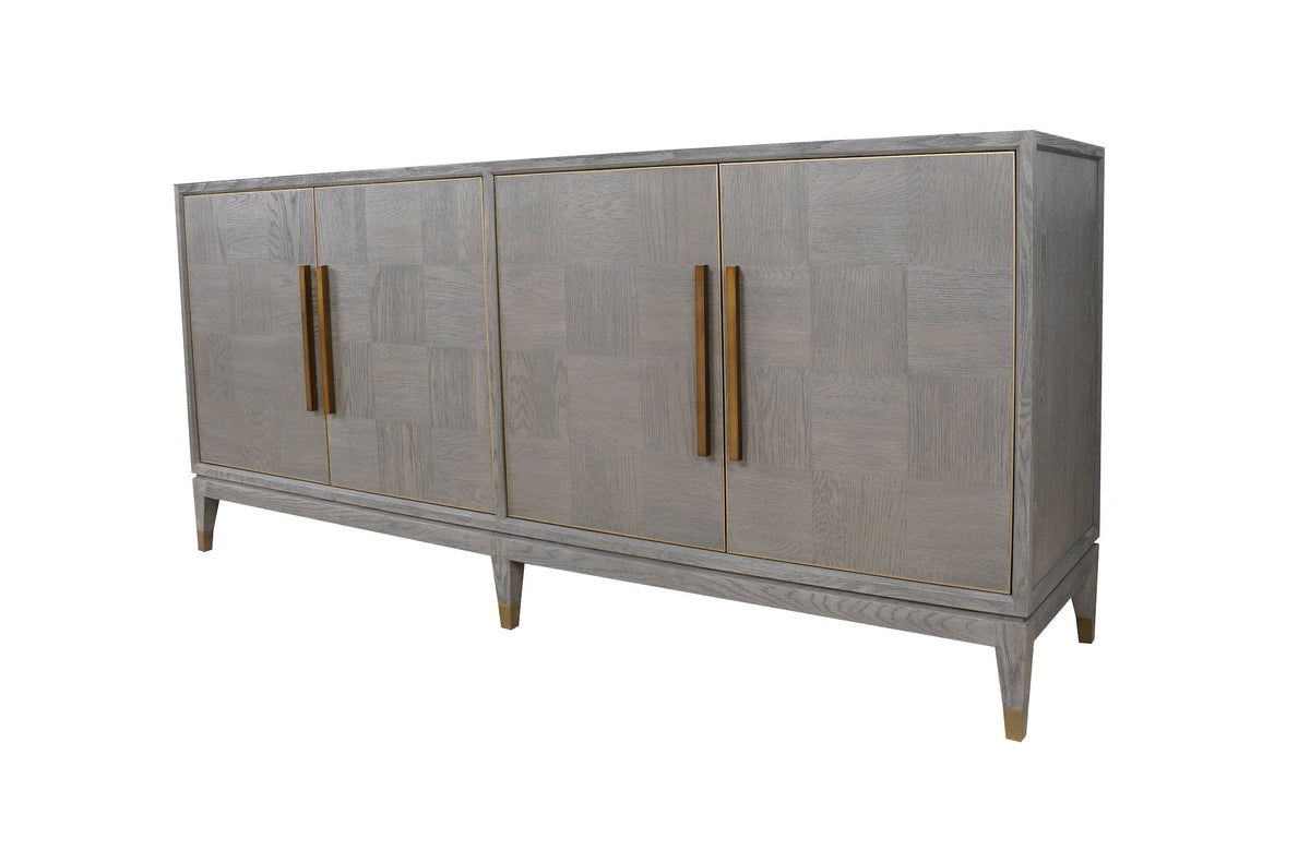 Eccotrading Design London Living Renmin Cabinet 4 Door Grey Oak House of Isabella UK
