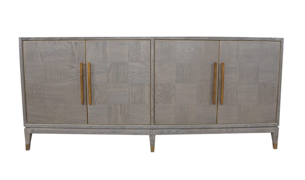 Eccotrading Design London Living Renmin Cabinet 4 Door Grey Oak House of Isabella UK