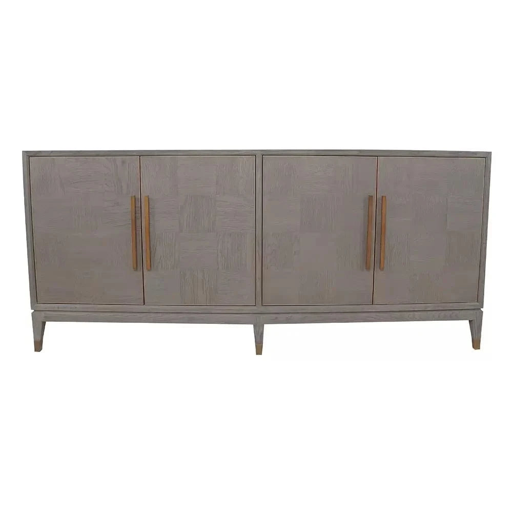 Eccotrading Design London Living Renmin Cabinet 4 Door Grey Oak House of Isabella UK