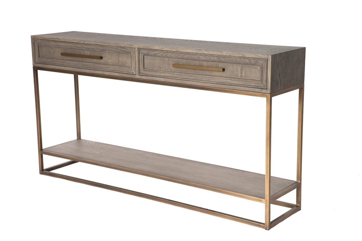 Eccotrading Design London Living Renmin Console Grey Oak 160cm House of Isabella UK