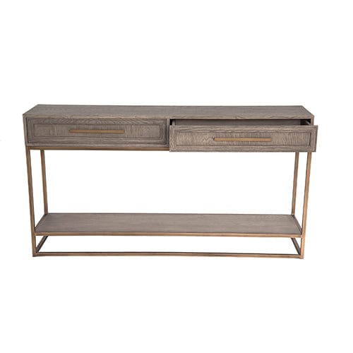 Eccotrading Design London Living Renmin Console Grey Oak 160cm House of Isabella UK