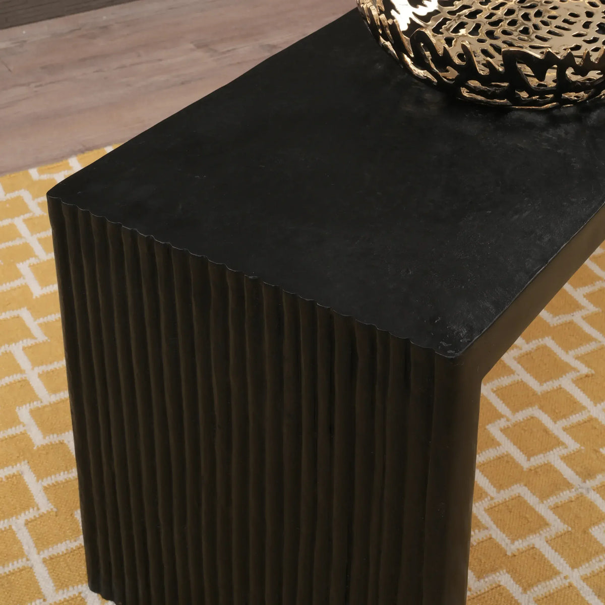 Eccotrading Design London Living Ribbed Bronze Bench House of Isabella UK