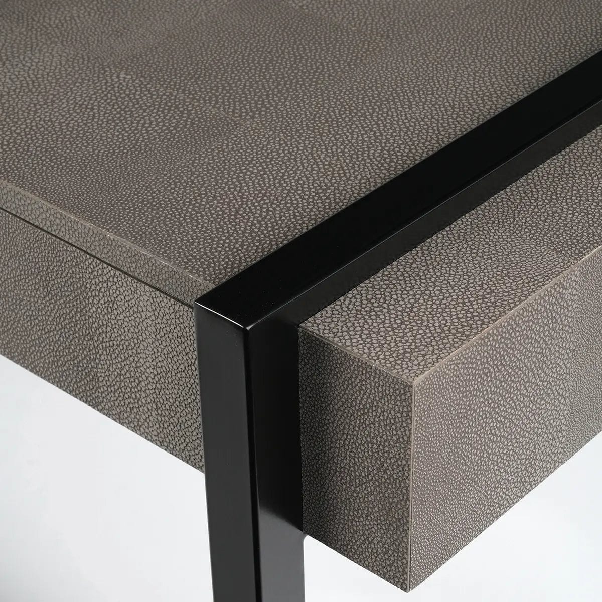 Slide Console Grey Shagreen Leather.