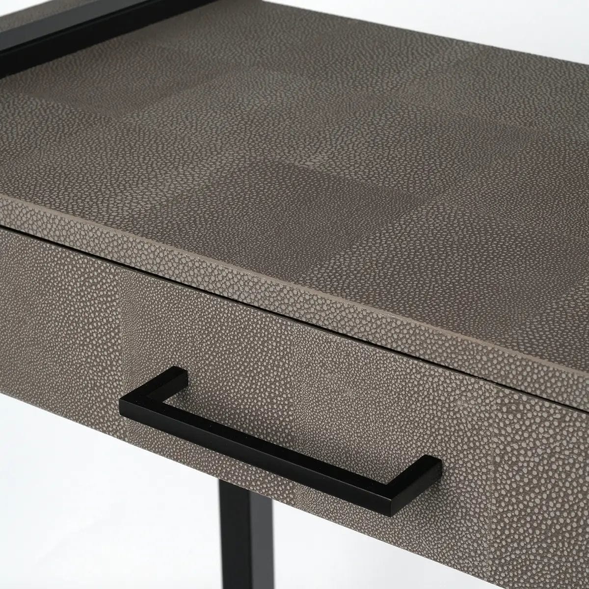 Slide Console Grey Shagreen Leather.