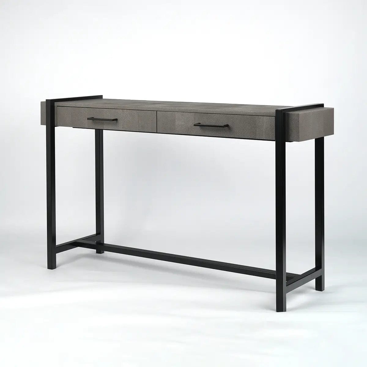 Slide Console Grey Shagreen Leather.